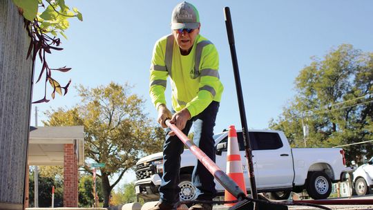 Aubrey staff works on streets