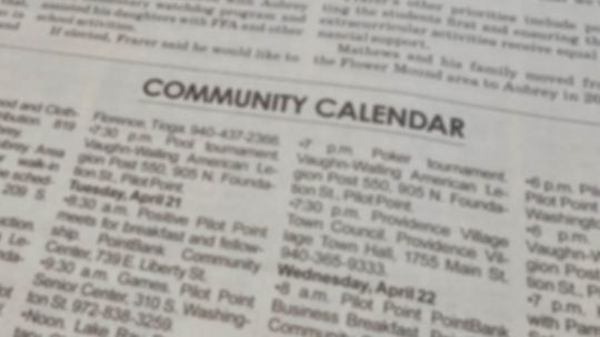 COMMUNITY CALENDAR