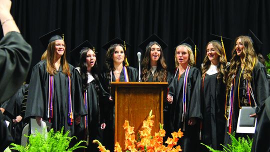 Pilot Point graduates cross UNT stage