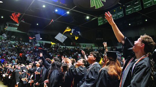 Pilot Point graduates cross UNT stage