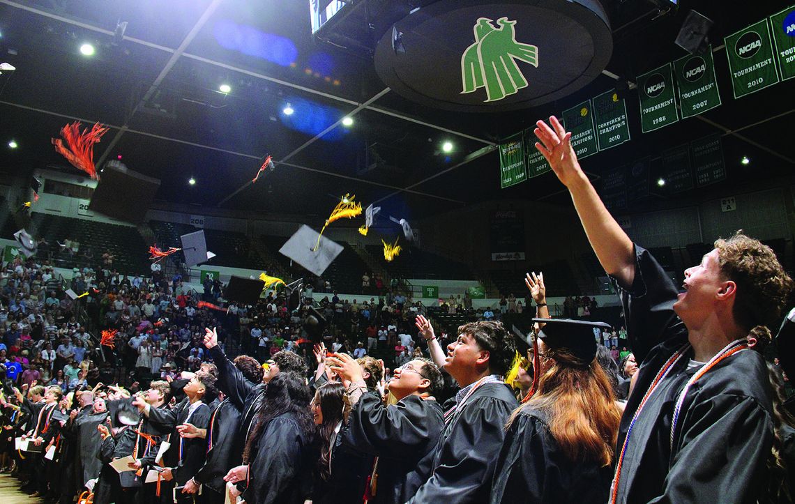 Pilot Point graduates cross UNT stage